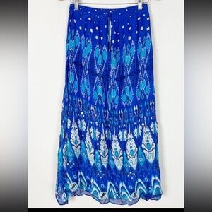 NWOT Women’s Zara Printed Midi Skirt Boho Peasant Aztec Size Small